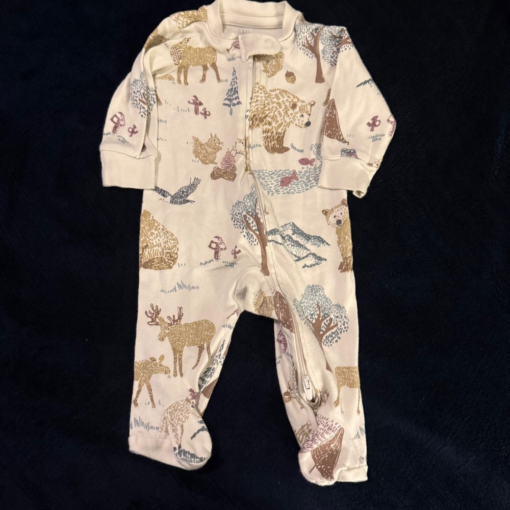 Little Planet by Carters Baby‎ 3M Organic Cotton Woodland Bear Moose Sleeper PJS